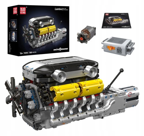 MOULD KING 10202 SILNIK LAMBORGHINI V12 ENGINE &amp; GEARBOX | 1260 EL.