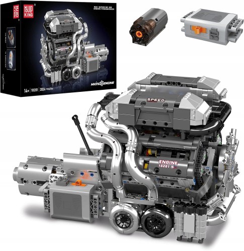 KLOCKI MOULD KING 10201 SILNIK BUGATTI W16 ENGINE &amp; GERABOX | 2024 EL.