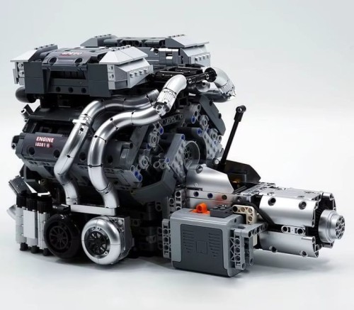 KLOCKI MOULD KING 10201 SILNIK BUGATTI W16 ENGINE &amp; GERABOX | 2024 EL.