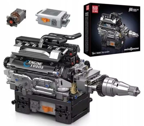 KLOCKI MOULD KING 10205 SILNIK ROLLS-ROYCE V12 ENGINE | 733 EL.