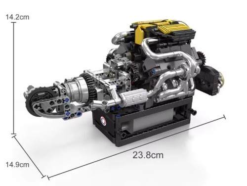 KLOCKI MOULD KING 10207 SILNIK PAGANI V8 ENGINE | 761 EL.