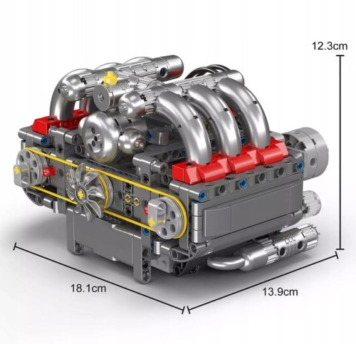 KLOCKI MOULD KING 10193 SILNIK PORSHE BOXER FLAT-6 ENGINE | 609 EL.