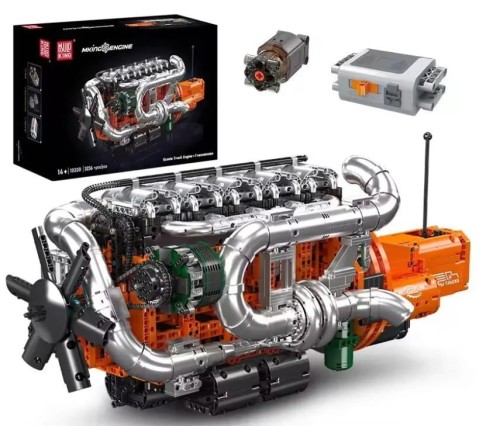 KLOCKI MOULD KING 10200 SILNIK RZĘDOWY CIĘŻARÓWKA TIR &amp; GEARBOX | 3236 EL.