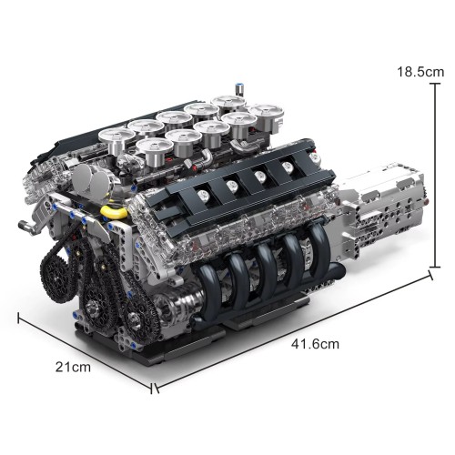 Klocki Mould King 10250 Silnik Lexus LR V10 Engine &amp; Gearbox | 1834 el.