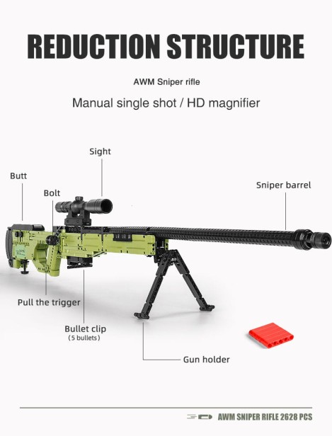MOULD KING 14010 KARABIN AWM SNIPER RIFLE | 1628EL.