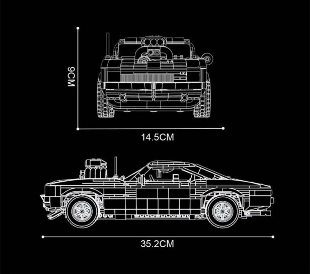 MOULD KING 10028 SAMOCHÓD CHARGER MUSCLE CAR | 1439 EL.
