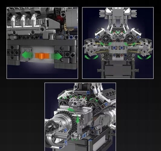MOULD KING 10206 SILNIK MCLAREN V8 ENGINE | 737 EL.