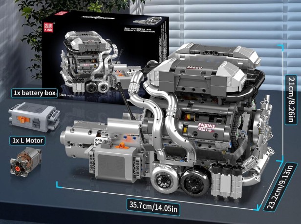 KLOCKI MOULD KING 10201 SILNIK BUGATTI W16 ENGINE &amp; GERABOX | 2024 EL.