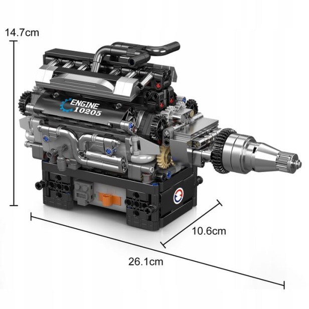 KLOCKI MOULD KING 10205 SILNIK ROLLS-ROYCE V12 ENGINE | 733 EL.