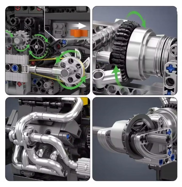 KLOCKI MOULD KING 10207 SILNIK PAGANI V8 ENGINE | 761 EL.