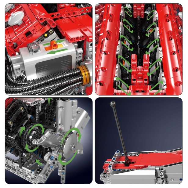 KLOCKI MOULD KING 10169 SILNIK FERRARI 812 SUPERFAST &amp; GEARBOX | 3472 EL.