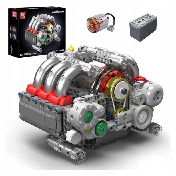 KLOCKI MOULD KING 10193 SILNIK PORSHE BOXER FLAT-6 ENGINE | 609 EL.