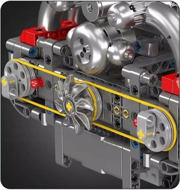 KLOCKI MOULD KING 10193 SILNIK PORSHE BOXER FLAT-6 ENGINE | 609 EL.