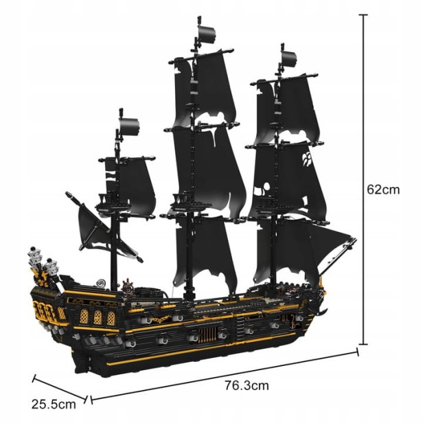 KLOCKI MOULD KING 13199 STATEK PIRACKI CZARNA PERŁA BLACK PEARL | 3180 EL.