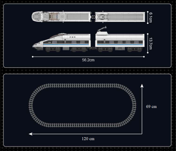 MOULD KING 12021 POCIĄG CRH380A HIGH-SPEED TRAIN | 1211 EL.