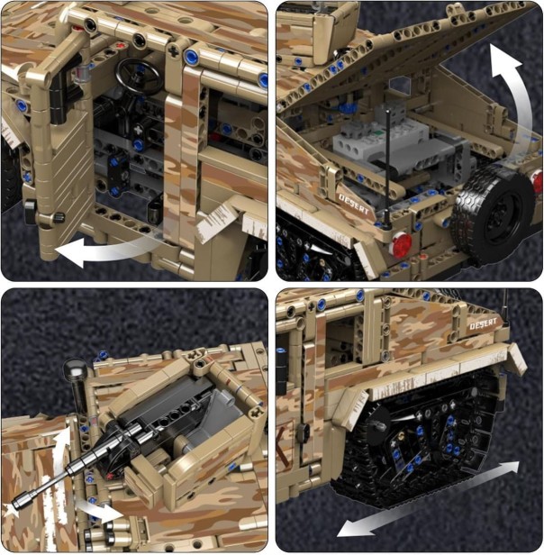 KLOCKI MOULD KING 20047 HUMVEE TRACKED | 2094 EL.