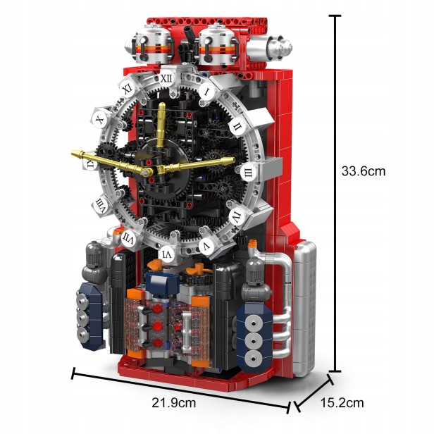 Klocki Mould King 10187 Zegar Mechaniczny Cyberpunk Clock | 1601 el.