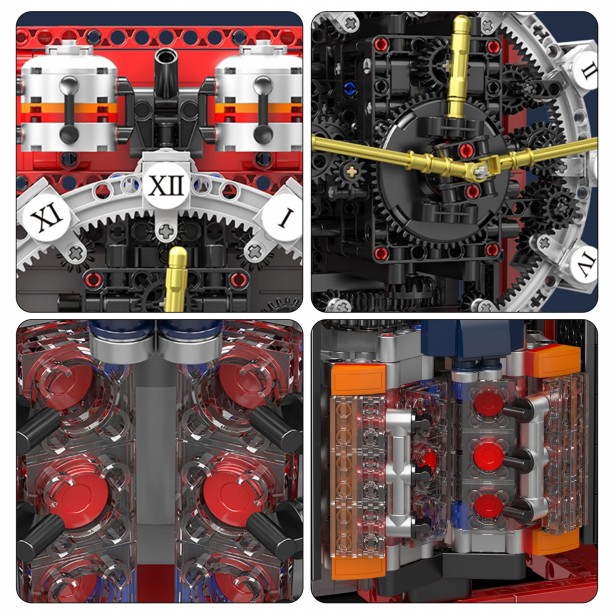 Klocki Mould King 10187 Zegar Mechaniczny Cyberpunk Clock | 1601 el.