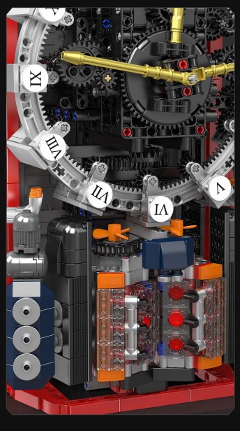 Klocki Mould King 10187 Zegar Mechaniczny Cyberpunk Clock | 1601 el.