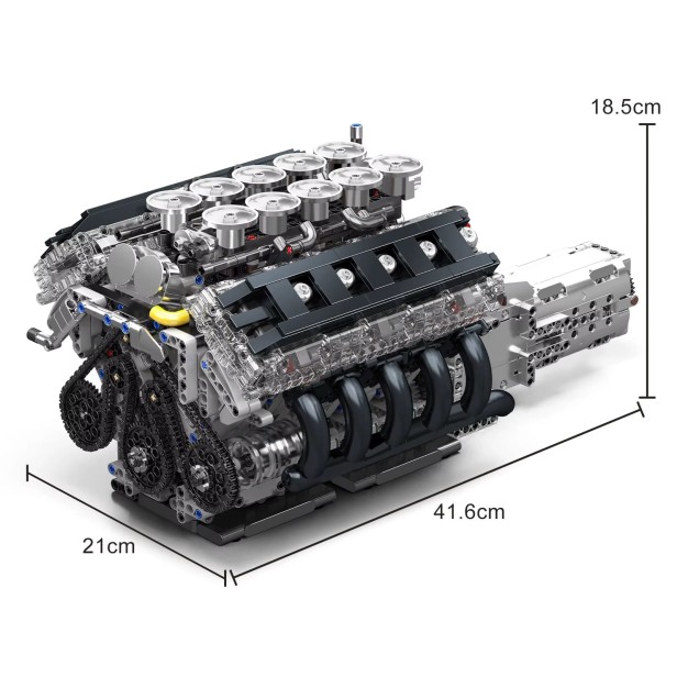 Klocki Mould King 10250 Silnik Lexus LR V10 Engine &amp; Gearbox | 1834 el.