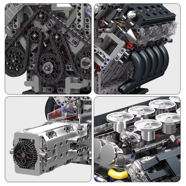 Klocki Mould King 10250 Silnik Lexus LR V10 Engine &amp; Gearbox | 1834 el.