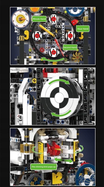 Klocki Mould King 10159 Zegar Mechaniczny Cyberpunk Clock | 3181 el.