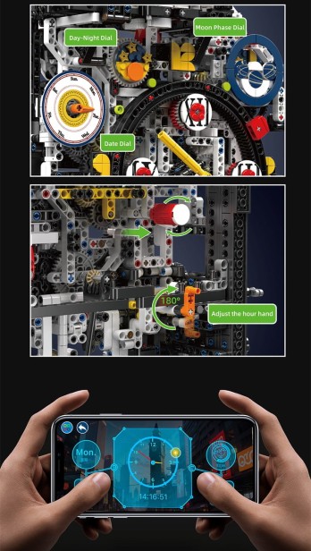 Klocki Mould King 10159 Zegar Mechaniczny Cyberpunk Clock | 3181 el.