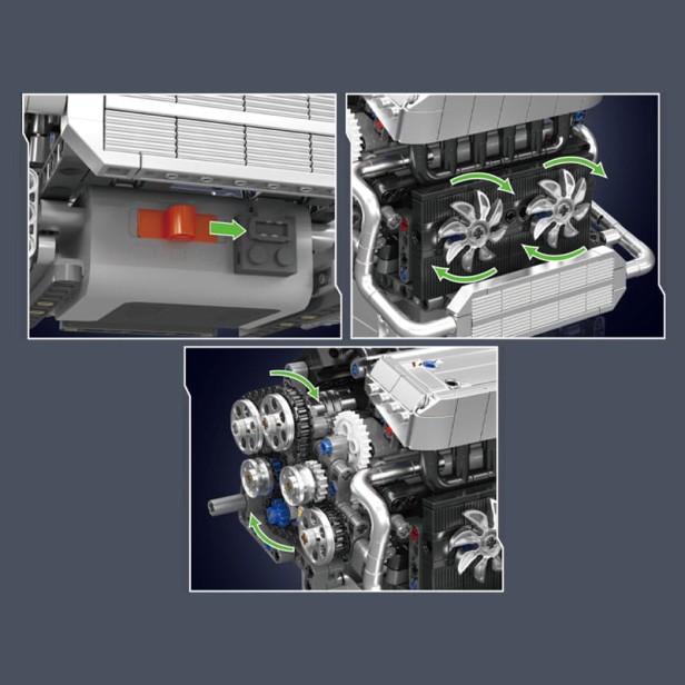 Klocki Mould King 10213 Silnik BMW S55 Rzędowy Sześciocylindrowy | 744 el.