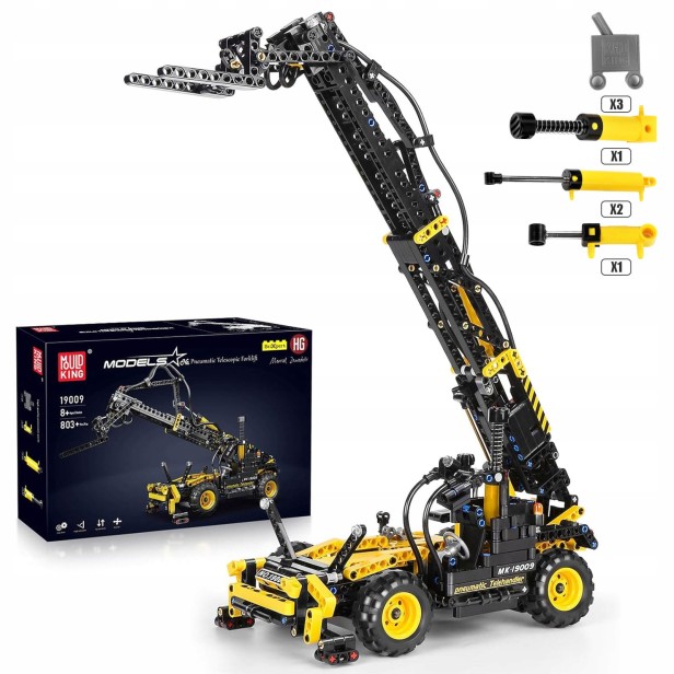 MOULD KING 19009 PODNOŚNIK PNEUMATIC TELESCOPIC FORKLIFT | 803 EL.