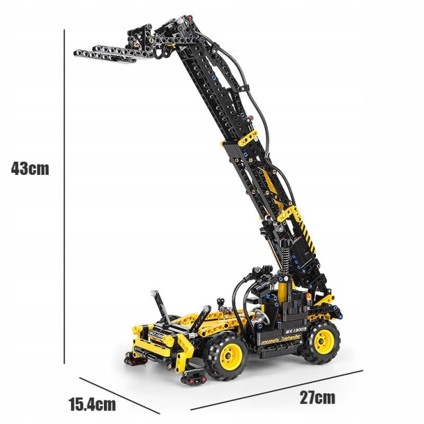 MOULD KING 19009 PODNOŚNIK PNEUMATIC TELESCOPIC FORKLIFT | 803 EL.