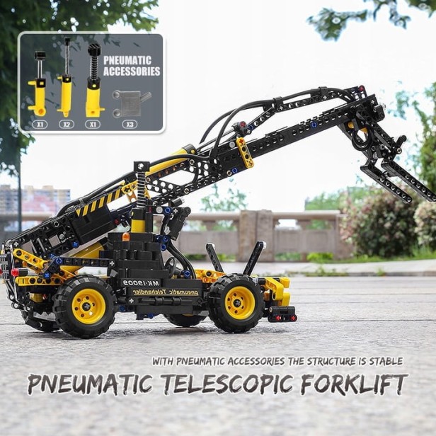 MOULD KING 19009 PODNOŚNIK PNEUMATIC TELESCOPIC FORKLIFT | 803 EL.