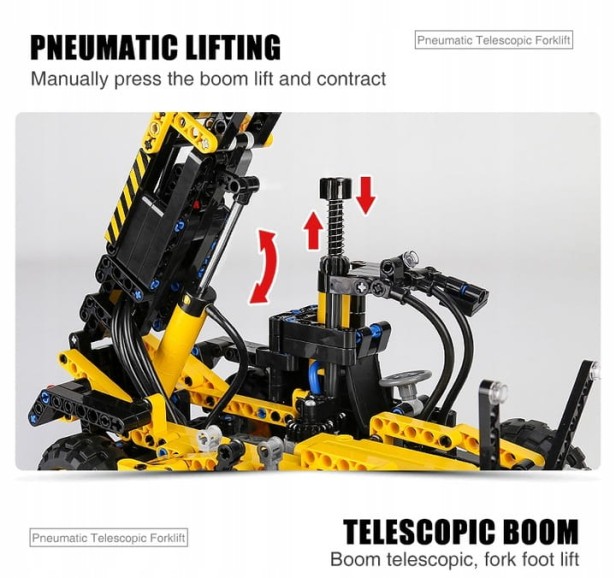 MOULD KING 19009 PODNOŚNIK PNEUMATIC TELESCOPIC FORKLIFT | 803 EL.