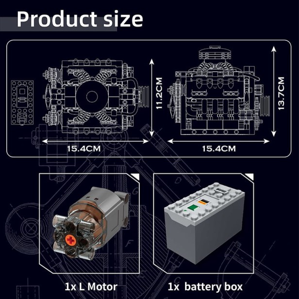 MOULD KING 10171 SILNIK LSX454 V8 ENGINE | 487 EL.
