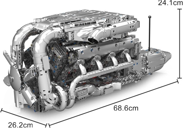 KLOCKI MOULD KING 10168  SILNIK V8 TWIN-TURBO ENGINE_5