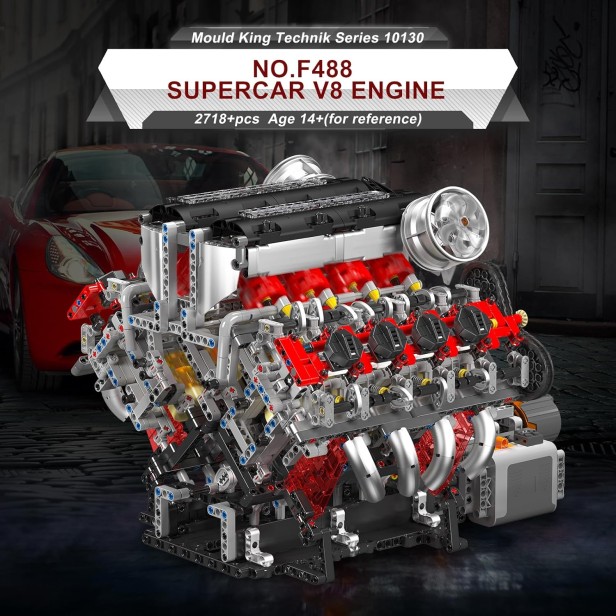 MOULD KING 10130 SILNIK F488 V8 ENGINE | 2718 EL.
