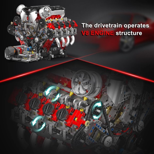 MOULD KING 10130 SILNIK F488 V8 ENGINE | 2718 EL.