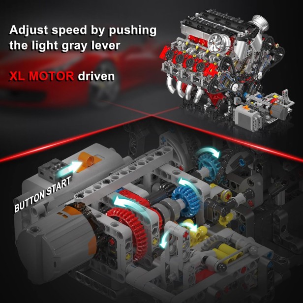 MOULD KING 10130 SILNIK F488 V8 ENGINE | 2718 EL.