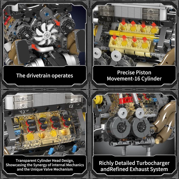 MOULD KING 10131 SILNIK BGT W16 ENGINE | 952 EL.