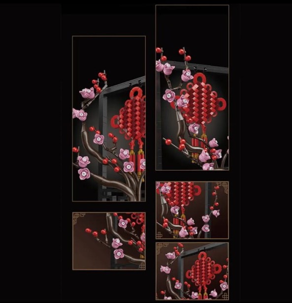MOULD KING 10014 KWIATEK PLUM CHINESE KNOT | 1087 EL.