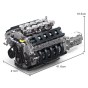 Klocki Mould King 10250 Silnik Lexus LR V10 Engine &amp; Gearbox | 1834 el.
