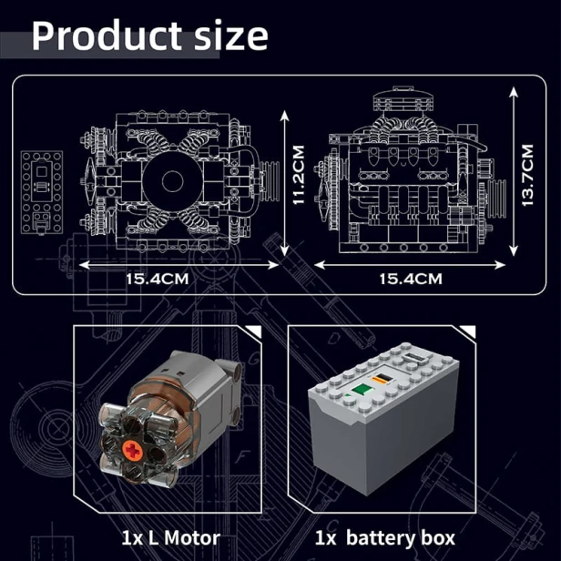 MOULD KING 10171 SILNIK LSX454 V8 ENGINE | 487 EL.